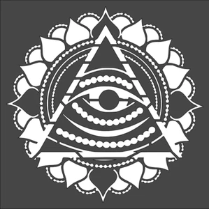 1- 8x8 inch Stencil, (PF-3) All Seeing Eye (6mil)***** - Picture 1 of 2