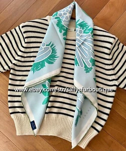 Sallys 18 Momme Plants Print Twill Silk Wrap Scarf Stole Double Face Shawl 35" - Picture 1 of 45