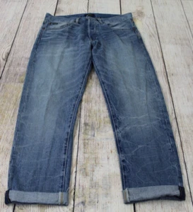 Polo Ralph Lauren Sullivan Slim Button-Fly Cuffed Distressed Blue Jeans 31 x 26 - Picture 1 of 8