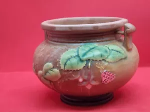 Roseville Fuchsia 1938 Vintage Kunst Keramik braun Gärtner Pflanzgefäß 645-3 - Bild 1 von 6