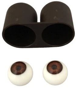 Glasaugen Glaspuppe Augen braune Iris rund Made in Germany 18 mm - Bild 1 von 4