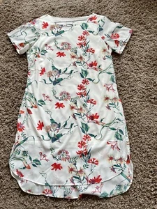 JUNAROSE lockeres feines Cocktail Sommer Kleid zweilagig weiß-bunt Blumen 40 NEU - Bild 1 von 8