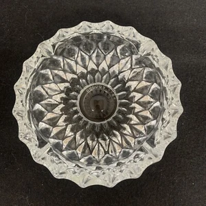 MID CENTURY MODERN CANADA LIBBEY CLEAR GLASS Cigarette Ashtray 5” SUNFLOWER EU - Picture 1 of 6