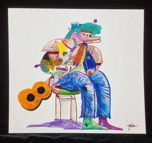 KEN GARDUNO Dessin Original signée +Sticker banksy,shepard fairey,martin whatson - Imagen 1 de 6