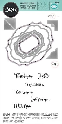 Sizzix Framelits Labels & Sentiments 9pc, 6 stamps #665388 Retail $18.99 O. Rose - Image 1 of 4