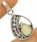 Natural Aquamarine Chalcedony 925 Sterling Silver Pendant 1 1/3" Long K1-5