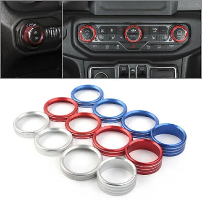 Car Air Conditioner Switch Knob Ring Cover Trim For Jeep Wrangler JL 2018-2020 - Image 1 of 4
