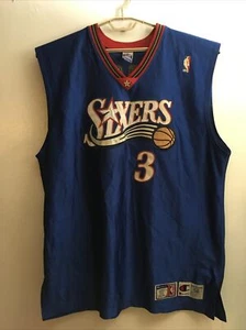 Allen Iverson Mens Sixers Jersey Authentic Apparel Champion Size XXXL 56 NBA - Picture 1 of 14
