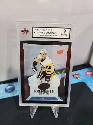 2016-17 U.D. ICE #117 JAKE GUENTZEL ROOKIE CARD #892/1299 KSA 9 MINT - Image 1 of 2