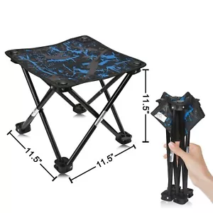 Portable Folding Camping Stool Fishing Chair Garden Beach Seat 220Lbs Capacity - Picture 1 of 6