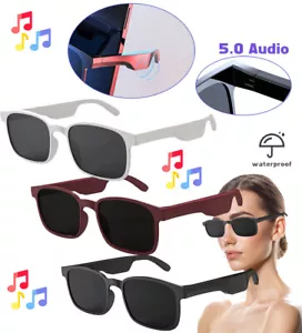 Bluetooth 5.0 Smart Glasses Wireless Music Headset Audio Speaker Hands Free Call - Picture 1 of 8