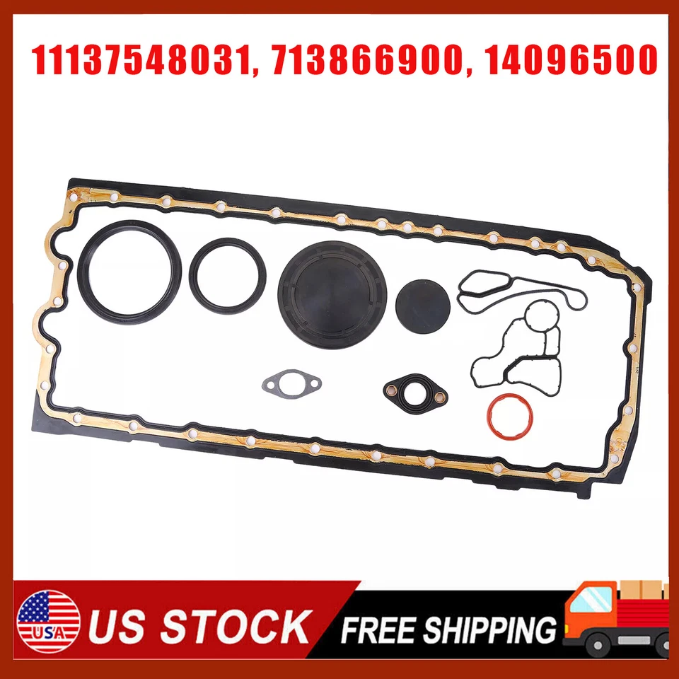Fit for BMW 335i 335xi 335is 435i 535i 640i Lower Gasket Set with Oil Pan Gasket Foto 1 de 4