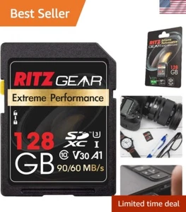 128GB SD Card - High Speed, Waterproof & Ideal for 4K Videos - Picture 1 of 9