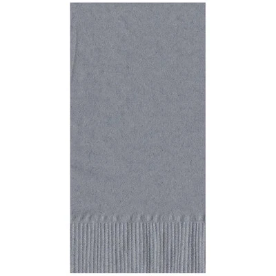 50 Plain Solid Colors Dinner Hand Towel Napkins Paper - Silver - Image 1 of 2