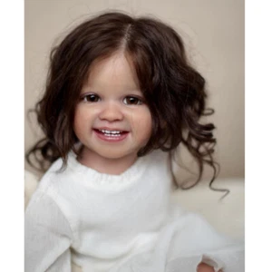 Bambola Reborn rifinita dall'artista 30" bambina bambina radicata a mano corpo in panno per capelli - Foto 1 di 2