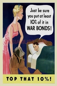 1941 Segunda Guerra Mundial EE. UU. ESTADOS UNIDOS MUJERES SEXY COMPRAR BONOS DE GUERRA SELLOS PROPAGANDA Postal - Imagen 1 de 2