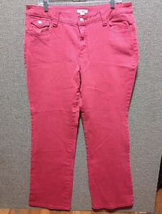 CATO Size 18 Red Straight Leg Denim Jeans Stretchy - Picture 1 of 16