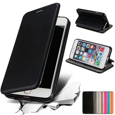 Leather Flip Card Phone Case For iPhone 16 Pro Max 15 Pro 14 13 12 11 XR SE 7 8 - Image 1 of 4