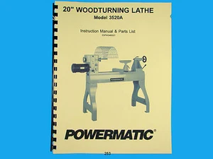 Powermatic  Model 3520A Wood Lathe Operators  & Parts List Manual *253 - Picture 1 of 3