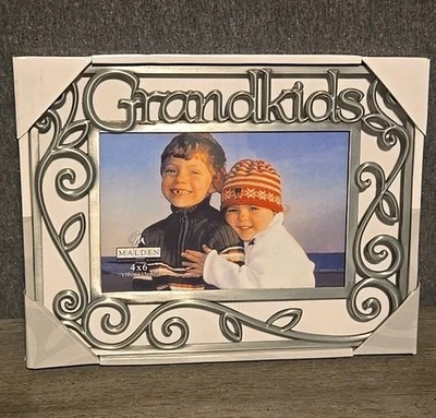 Marco de fotos 4x6 nietos metal gris New Malden  Foto 1 de 4