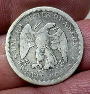 1875 s 20c Twenty Cent Piece Nice Looking Rare Authentic Silver Type Coin D-3 - Picture 1 of 3