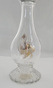 Vaso bottiglia bagno bolla pesce angelo AVON vintage vetro trasparente oro bianco decalcomania - Foto 1 di 9
