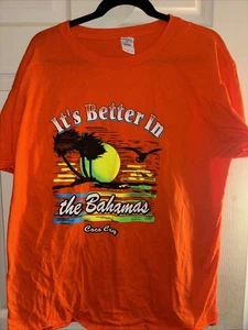 vintage 90s IT'S BETTER IN THE BAHAMAS SUNRISE T-Shirt Xl beach surf sunset - Picture 1 of 4