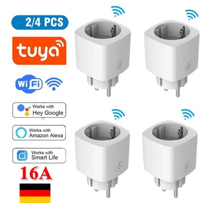 Steckdose 2/4er-Pack Smart 2,4G WLAN-Steckdose mit Leistungsmessung, für Alexa - Bild 1 von 4