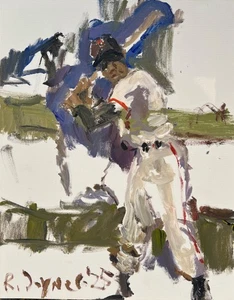 Robert Joyner Original Baseball Gemälde, Legende Willie Mays, 20x16 Acryl - Bild 1 von 10