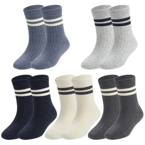 Boys Socks,Athletic Socks for boy 4-12 Years,Pack of 5 Pairs Dress socks'Blue - Picture 1 of 5
