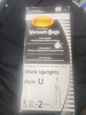 5 Miele U 07805130 HEPA Vacuum Bags + Filters 7282050 Jazz Salsa Calypso Cat Dog - Image 1 of 2