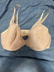 Soma 38DD Hush Pink Essentials Unlined Lace Trim Plunge Bra - Picture 1 of 9