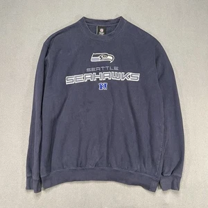 NFL Seattle Seahawks Sweater Navy Embroidered Fleece Pullover NFC Logo - Picture 1 of 9
