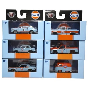 2025 M2 Machines Walmart Exclusive GULF Racing Set Sleeve WMTS19 Squarebody 6000 - Picture 1 of 2
