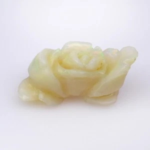 💎 Opale bianco naturale intaglio rosa 5,44 ct - gioco di colori, pietra preziosa Australia - Foto 1 di 7