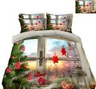 Okno 3D Czerwone gwiazdy B97 Świąteczna kołdra Poszewka na kołdrę Boże Narodzenie Poszewki na poduszki na łóżko Zoe