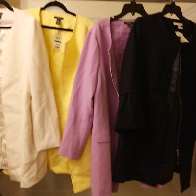Alfani h and m xl nuevas con etiquetas swing elegantes chaquetas largas azul marino púrpura blanco plus bonus Foto 1 de 4
