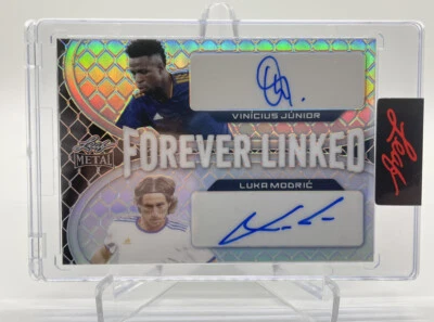2022 LEAF METAL VINICIUS JUNIOR LUKA MODRIC FOREVER LINKED DUAL AUTO #1/7 - Image 1 of 3