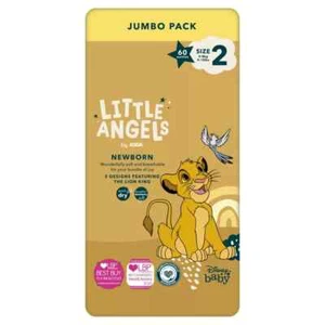 LITTLE ANGELS by ASDA Newborn Disney Size 2 4-8 kg Jumbo Pack - 60 Nappies - Picture 1 of 1