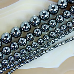 Pietre preziose rotonde ematite naturale perline sfuse 16" 3mm 4mm 6mm 8mm 10mm - Foto 1 di 6