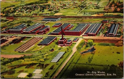 Erie Works General Electric Company Erie Pennsylvania Linen Postcard E6 - Image 1 of 2