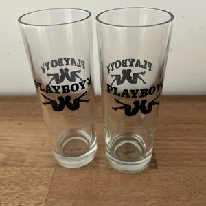 VINTAGE Playboy Bunny Logo Tall Bar Whiskey Glass Clear Girls Bunny - Picture 1 of 12