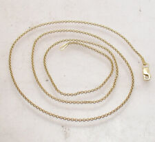 Technibond Rolo Cable Chain Necklace 14K Yellow Gold Plated 925 Sterling Silver
