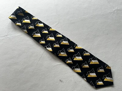 Corbata de seda vintage para hombre con logotipo de Pittsburgh Penguins Ralph Marlin & Co. NHL Foto 1 de 4