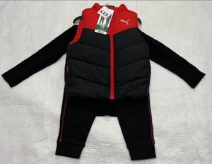 PUMA Kids' 3-piece Vest Set, Red size XXS 3/4. New - Picture 1 of 5