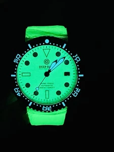 DEEP BLUE DIVER 1000 AUTO DIVE WATCH-BLUE FULL LUME 40mm DIAL-NEW‼️ - Picture 1 of 9