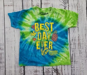 SpongeBob SquarePants Broadway Best Day Ever Tie Dye Tee Kids XS - Picture 1 of 8
