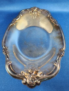 Vtg Oval Nut Dish International Silver Company Orleans Roses #448 Silverplate - Picture 1 of 7