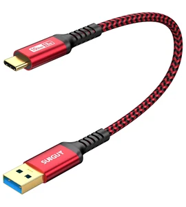 SUNGUY USB C Android Auto Cable 1FT, 3A A to C 3.1 Gen2 Red - Picture 1 of 11