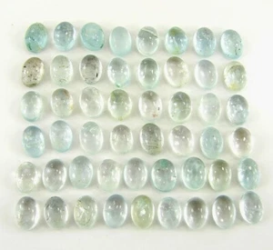 39,10 ct Natürlicher Aquamarin Lose Edelstein 5x7 mm Cabochon 50 Stck. Lot - 2572 - Bild 1 von 2
